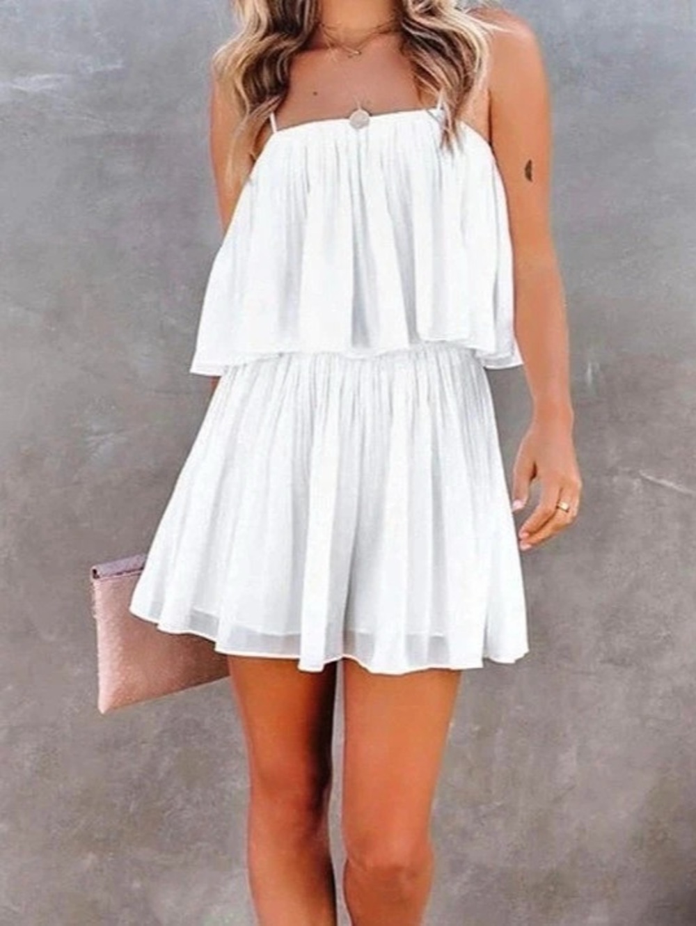 Romper in White Like New